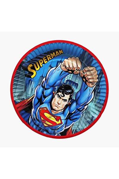 Superman Süpermen Doğum Günü Süsleri 8 kişilik Büyük Boy Afişli 50x70 Cm Doğum Günü Konsepti