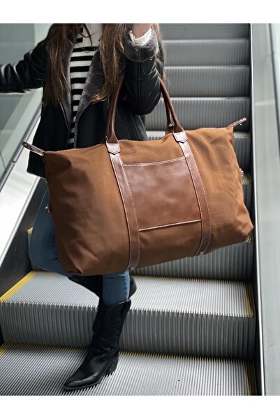 Vendetta Çanta Deri Detaylı Paraşüt Kumaş Seyahat Çantası