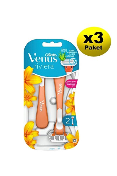 Gillette Venus Riviera Kadın Tıraş Bıçağı 2'li X 3 Paket