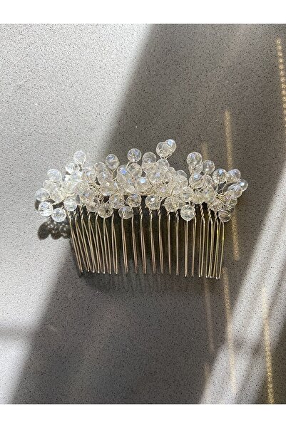 ecrin tuhafiye hobi Beyaz Kristal Tarak Toka