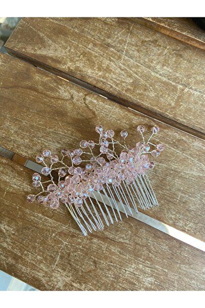 ecrin tuhafiye hobi Pembe Kristal Tarak Toka