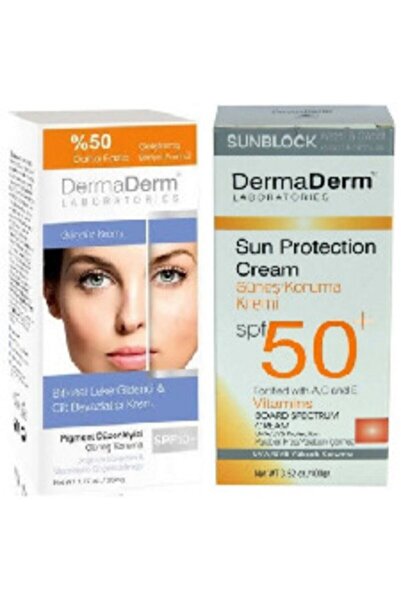 DermaDerm Güneş Koruma Kremi 100 Gr Ve Bitkisel Yüz Leke Gündüz Kremi