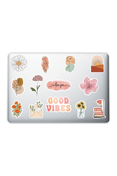 Quart Aksesuar Flower Çiçek Temalı Laptop Notebook Tablet Telefon Sticker Set...