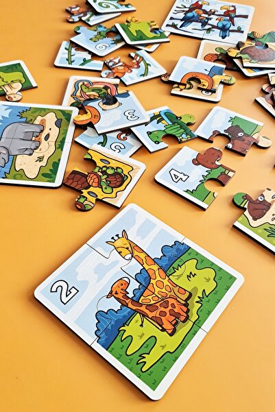 metafortoys 40 Parça Ahşap Montessori Sayılar Pazıl Yapboz