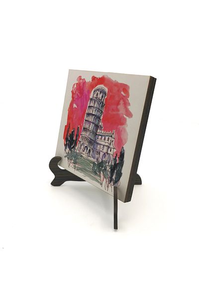 Sadrazam Επιτραπέζιο Μόνιτον MDF με στάμπα Tower of Pisa 10Χ10