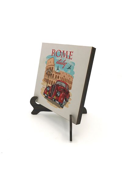 Sadrazam Επιτραπέζια βάση MDF με τυπωμένη εικόνα Rome (10x10)