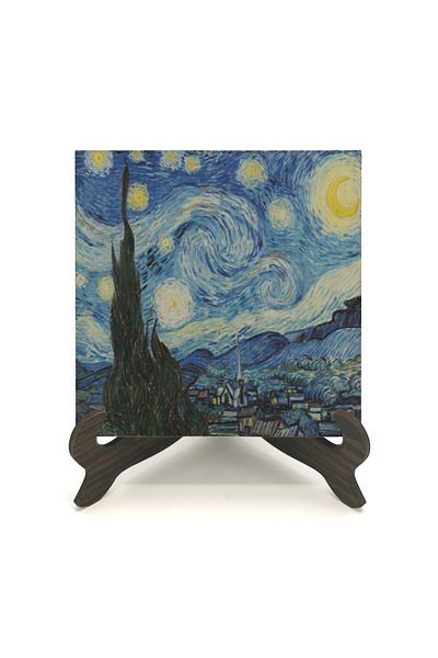 BAKSEPETE Starry Night (Vincent Van Gogh, 1889) Επιτραπέζια επιφάνεια MDF με εκτύπωση 10Χ10