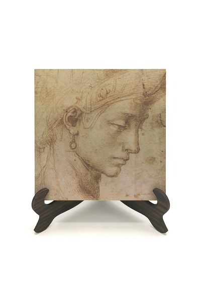 BAKSEPETE Επιτραπέζια βάση Leonardo Da Vinci με τυπωμένο κεφάλι MDF