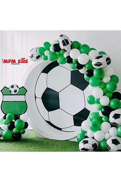 MFM Party Football Fan Round Foil Chain Balloon Birthday Set