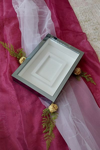 Verda Çerçeve 25x35 Cm Smoke Colored Photo Area Model Design Rose Box Memory Frame!New Model Frame!