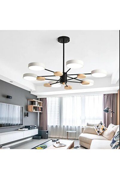 SimaAvize Ahşap Detaylı Hanging Led Avize