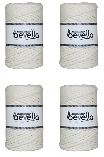 Bevella Macrame Cord Ekru 1 Kg 4 Adet Makrome Ipi 3 Mm Taranan Pamuk Makrome Ipleri Makrame Ipi Ekru