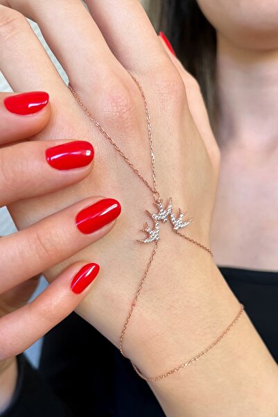 Argentum Concept 925 Ayar Gümüş Rose Kırlangıçlar Şahmeran - 45098501