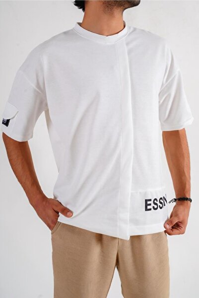 İnsane Minds Чоловіча асиметрична футболка з принтом на передній і задній частині