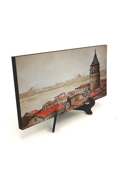 BAKSEPETE Επιτραπέζια βάση MDF με στάμπα Galata Tower