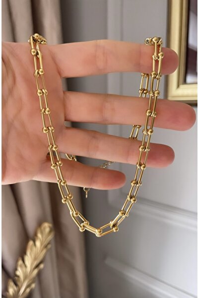 emy by emel luxury silver jewelry Çelik Altın Kaplama Tiff Kolye