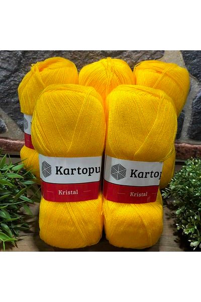 Kartopu Κρυστάλλινο K320 5 τεμάχια νήματα πλεξίματος χειρός Σκούρο κίτρινο