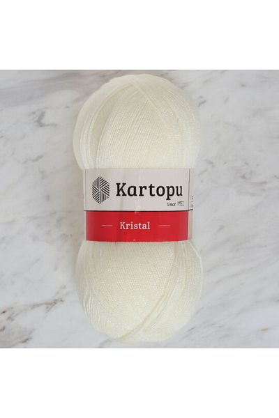 Kartopu Crystal K025 5 Pieces Fiber Thread Hand Knitting Thread Cream