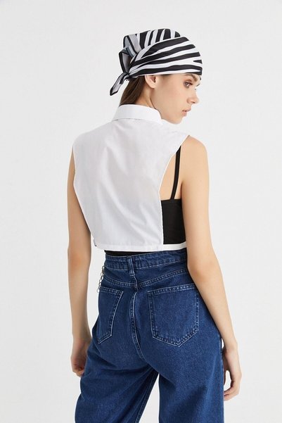 Aker Jumătate de guler de cămașă 100% Poplin Culoare Albă