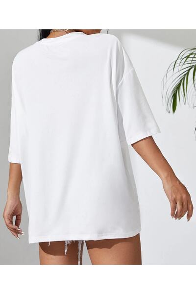 trendgar Λευκό μπλουζάκι με στάμπα με πολλές πεταλούδες