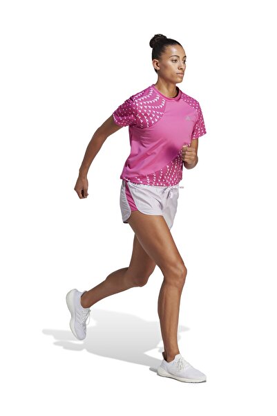 adidas Normal Mor - Mavi Kadın Şort Hr9927 Run It Short