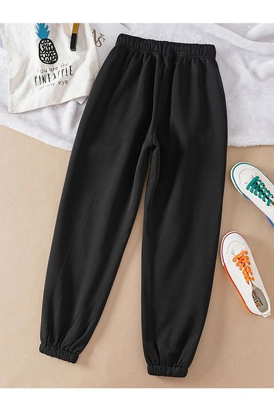 MODARİCH Los Angeles Design Jogger Sweatpants - Μαύρο, εμπριμέ, ελαστικά πόδια, ανασηκωμένα, ψηλή μέση
