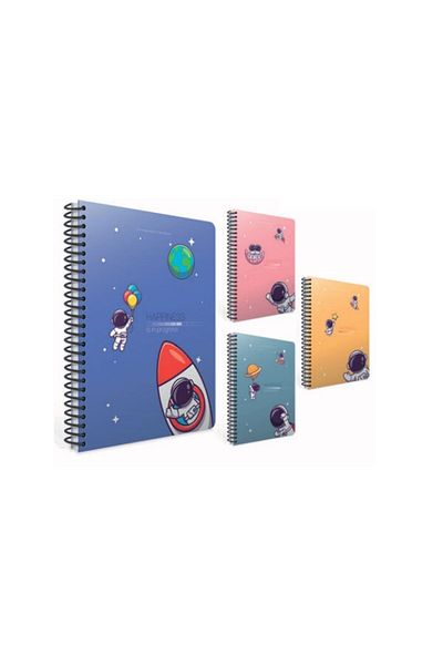 Gıpta Happiness Spiral Paper Cover Notebook A4 80 Sheets Lined (4 Pieces)
