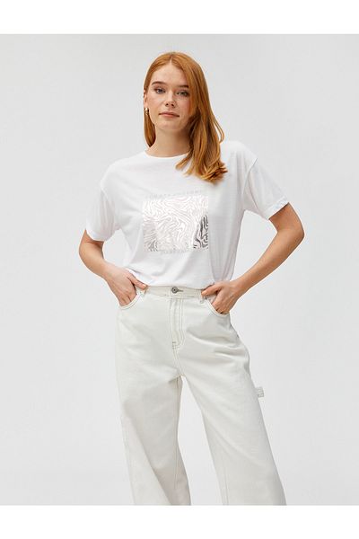 Koton T-Shirt - Weiß - Regular Fit