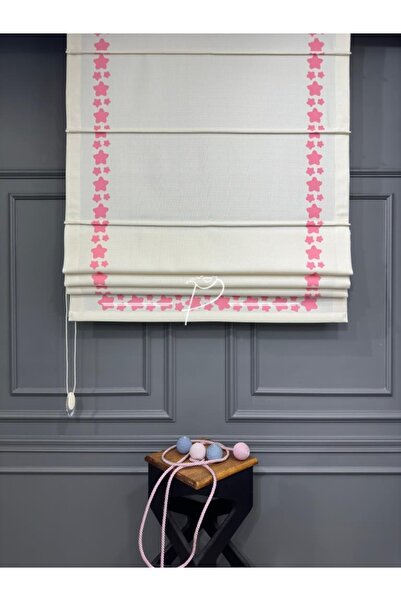 rendecioğlutekstil Katlamalı Keten Baskılı Çocuk Odası Perdesi