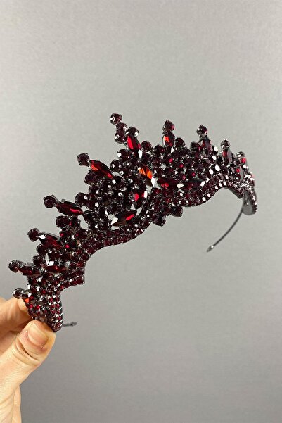 FdayAksesuar Μπορντό Ανναμπέρ Πέτρινη Χένα και Νυφικό Στέμμα – Στέμμα