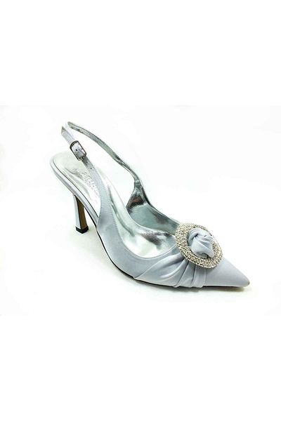 Çarıkçım Pantofi de piatră cu toc Caprito Argintiu-satin 13 Y-903