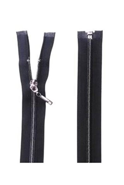 e tuhafiye 2 bucăți de fermoar Ferace cu aspect dentar din metal negru de 100 cm