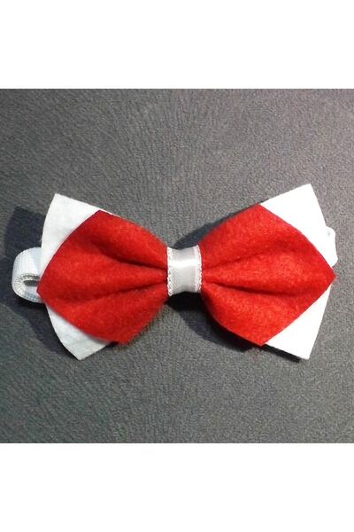 GallanD Red White Children's Felt Double Bow Tie
