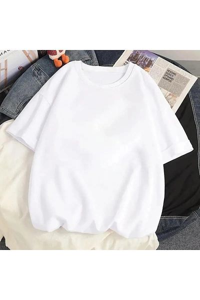 Gofeel Internet Friends Patterned White Color Harajuku Unisex Oversize T-Shirt