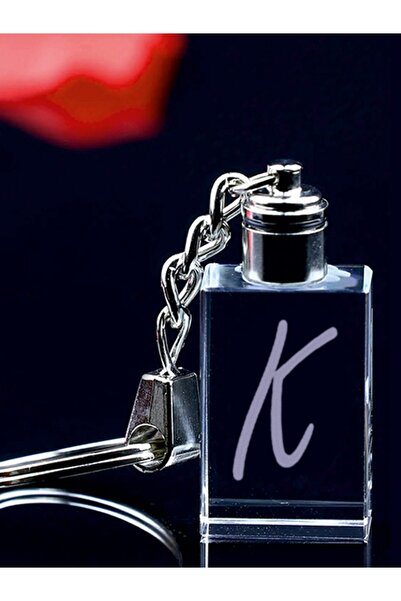 MERTKRİSTAL Breloc cu litera K, breloc cu litere, breloc cu sticlă gravată