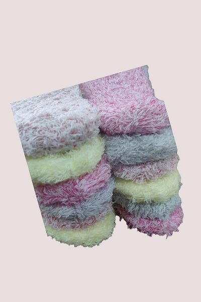 Leement socks 12 чифта плюшени чорапи за сън, цветни, нормални, до глезена