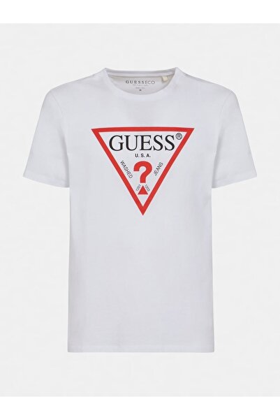 Guess تي شيرت بشعار Cn Ss الأصلي