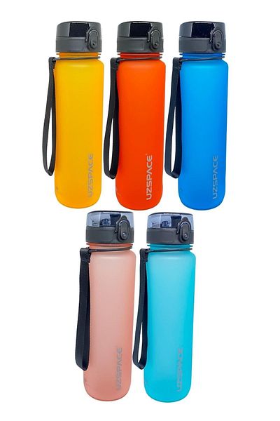 Uzspace New Collection Series - Blue 1000 ml Soft Touch Tritan Water Bottle 1 L Plastic