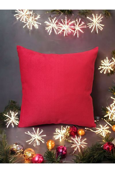 ŞENER HOME 2 Pack Solid Color Decorative Throw Pillow Cases - Red