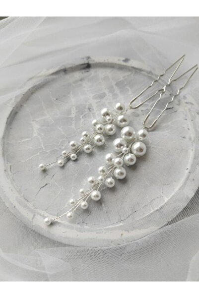 ecrin tuhafiye hobi 2'li Incili Saç Aksesuar