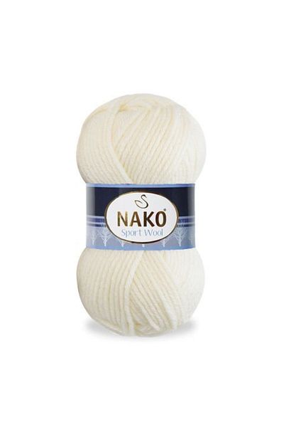 NAKO Sport Wool 300 5 τεμάχια Κασκόλ Beanie Poncho Cardigan Νήματα εκρού