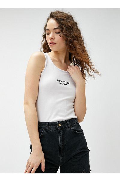 Koton Round Neck Plain White Women's Blouse 3sal30043ık