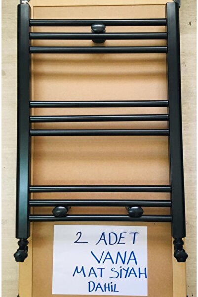 ŞİMAŞ HAVLUPAN 500x700 Siyah Havlupan 2 Adet Radyatör Vanası Mat Siyah