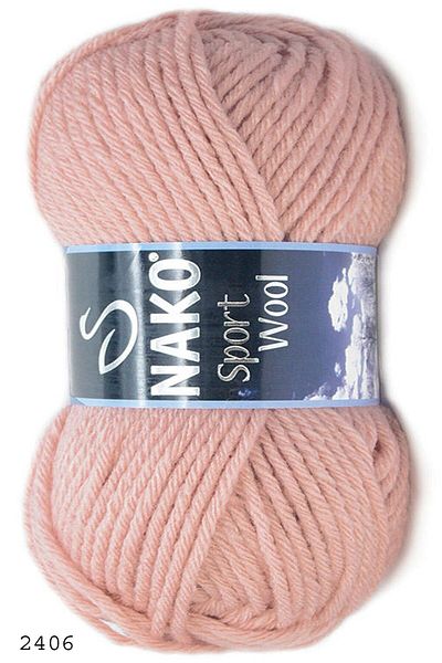 NAKO Sport Wool 2406 5 Pieces Scarf Beanie Poncho Cardigan Threads Light Cream Pink