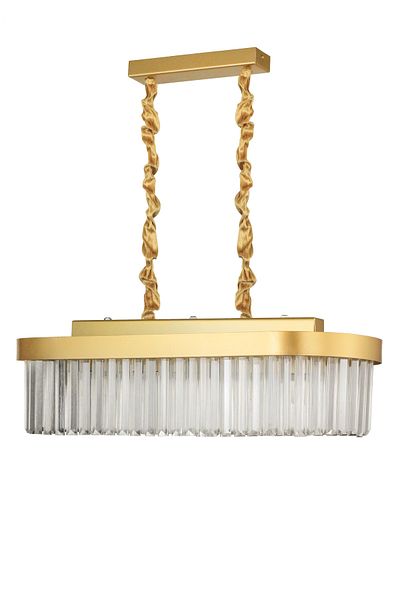 Avizemoda Desina 70x30 Crystal Stone Luxury Dining Table Chandelier - (yellow-gilt)