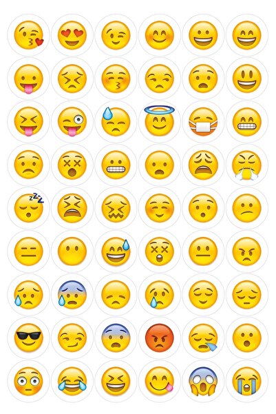 printiks 2 سم 54 قطعة ملصق إيموجي دائري ملصق دفتر كمبيوتر محمول صندوق تغليف هدايا هدايا الحفلات