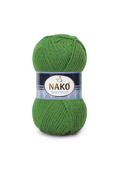 NAKO Sport Wool 6574 5 Pieces Scarf Beanie Poncho Cardigan Threads Green