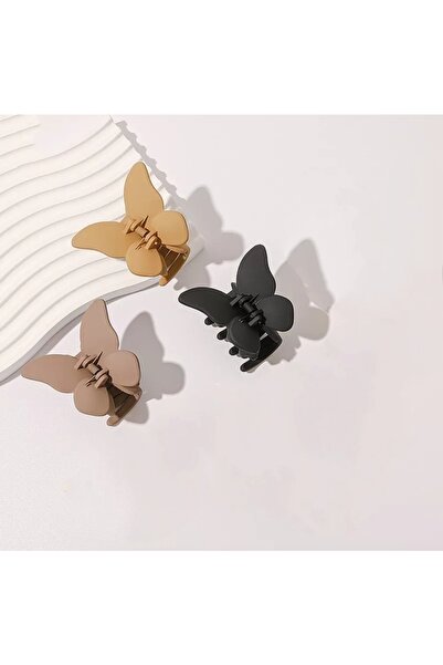 Monalisa Kadın 3'lü Kahverengi Kelebek Toka Seti
