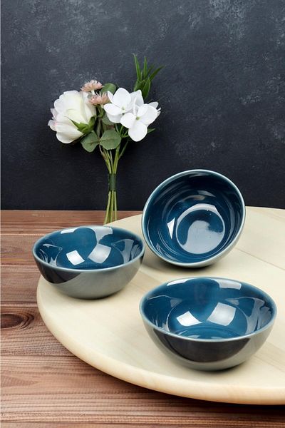HOMENIVA 3 Porcelain Bowls - Snack and Breakfast Presentation Bowl