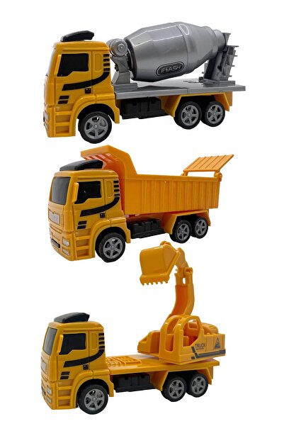 UDATOYS Ekskavatör Kepçe Beton Mikseri Dorseli Kamyon Çek Bırak Iş Makineleri...